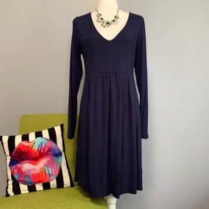 Boden Navy Blue Jersey V-Neck Tunic Dress 10L Long